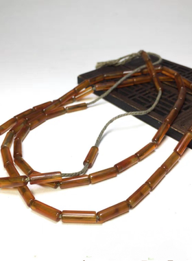 长管珠油光勒子手串diy老玛瑙