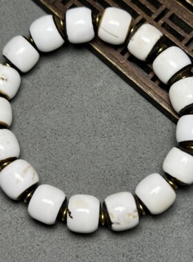 天然原矿西亚黑白剁珠老型古珠配饰手串项链老药师隔片珠diy配件