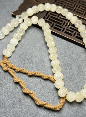 尼泊尔老水晶多棱南瓜珠白水晶手串项链多宝串散配珠长串复古项链