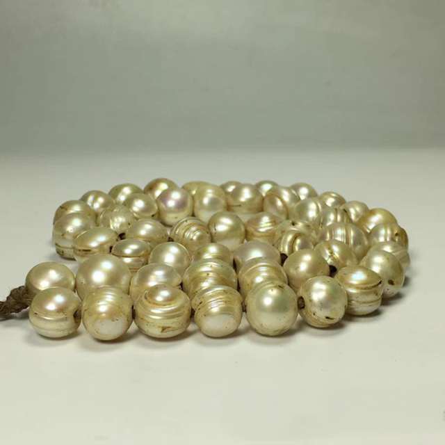 Old pearls, large rosary beads, antique antique collectibles, Qing Dynasty old objects, large holes, old pearl necklaces, antiques and miscellaneous items