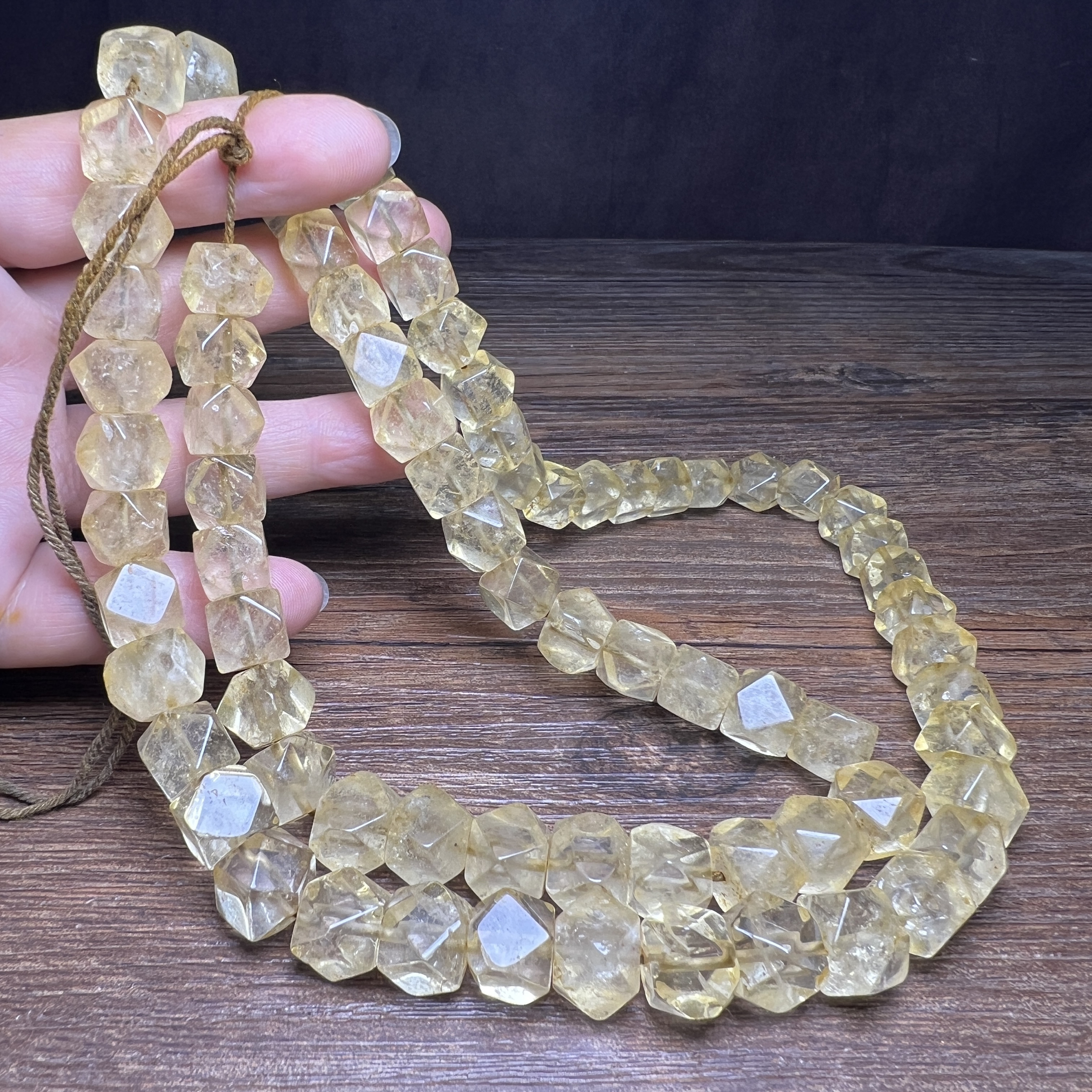 高古老珠子天然白水晶六棱珠八棱珠勒子管珠手链高古水晶文玩配珠 - 图1