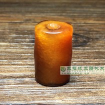 Text Play Ancient Pearl Tibetan Spread of Old Gas Weathered High Oil Bag Paste Qin Color Old Agate Barrel Pearl Lezi Tube Accessories Waist Pearl Collection