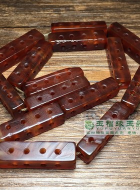 手工雕刻红玛瑙风化橘皮纹包浆老玛瑙路路通方棱管配饰多棱老珠子