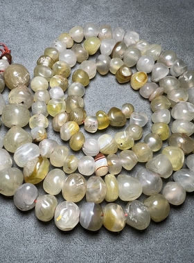 古玩收藏老库存尼泊尔天然色老玛瑙冰飘随型珠老珠子项链手链配珠