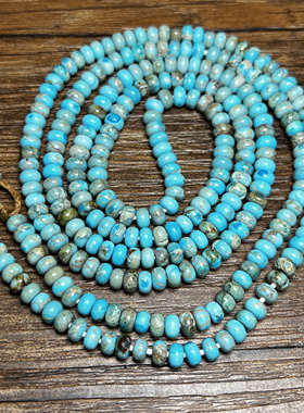 古玩老珠子天然原石绿松石算盘珠手工制作手串佛珠耳环项链配饰