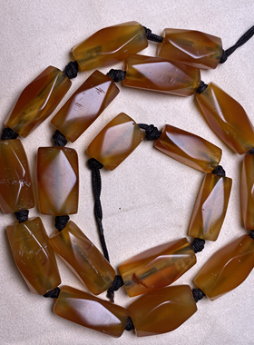 高古西周玛瑙项链配饰古珠老玛瑙管珠唐管八棱红玛瑙勒子辽金玛瑙