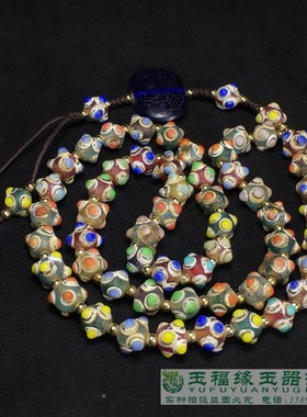 杂项古董战汉水晶蜻蜓眼念珠手链