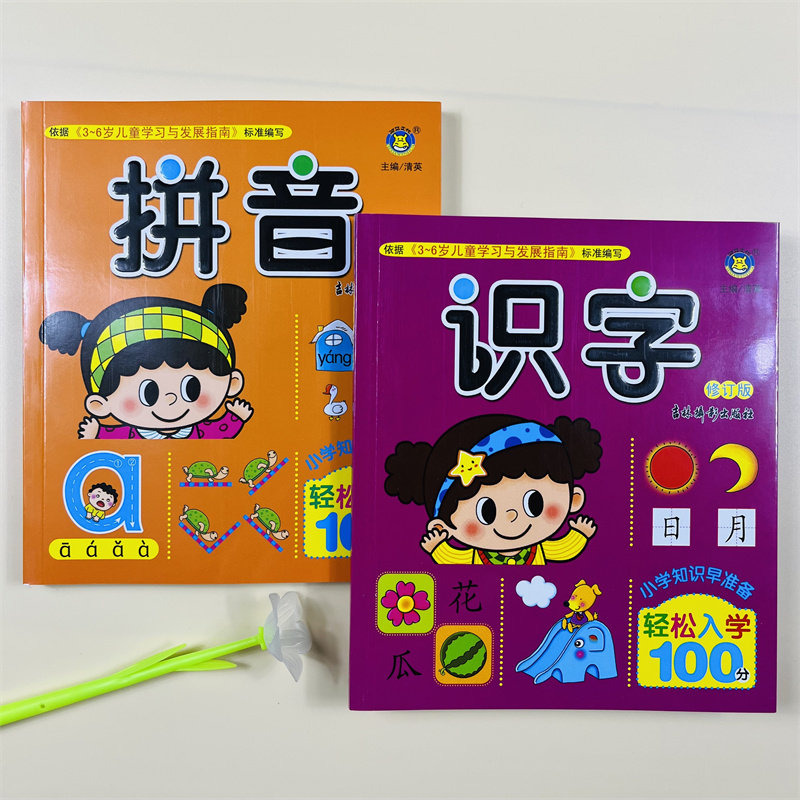 全套2册拼音识字教材幼儿园学前班拼音读训练声母韵母整体认读音节汉语拼音练习册3-6岁儿童基础启蒙早教语文练习幼小衔接入学准备