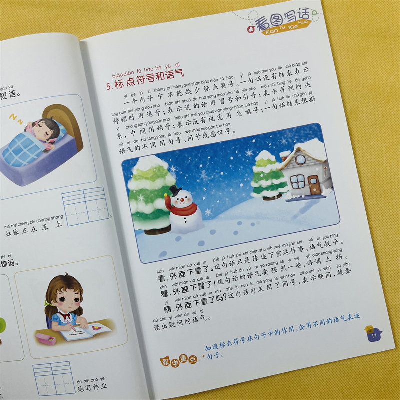 全2本看图说话写话训练幼小衔接一年级儿童看图写话就三步作文写作技巧初学者启蒙认知早教书小学生语文课本同步看图学写句子段落