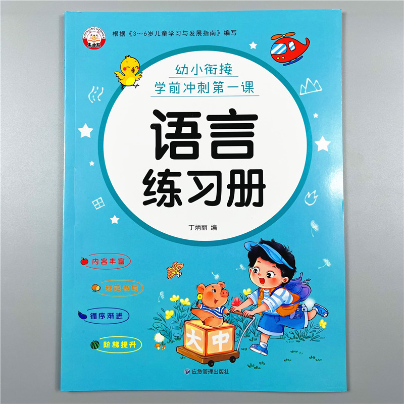 幼儿学前语文教材幼小衔接5-6-7岁幼儿园大班升一年级语文阅读与识字启蒙早教书 幼升小儿童字词句的练习听读理解与语言表达练习册