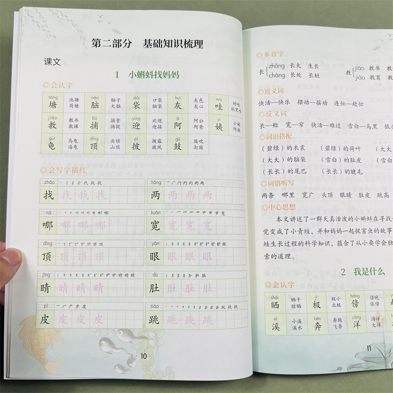 预备二年级语文习题暑假衔接语文知识二2年级课前预习知识点梳理课文生字笔画笔顺组词生字练字帖多音字近反义词看图写话范文阅读