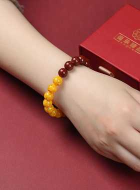 高含量属兔情侣饰品天然晶体朱砂