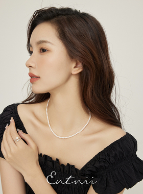 法式复古珍珠项链简约百搭锁骨链