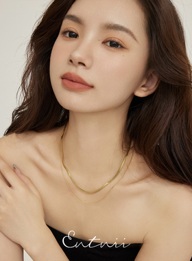 欧美极简风双层蛇骨链