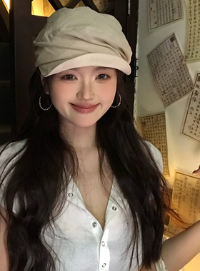日系山本风褶皱云朵帽女
