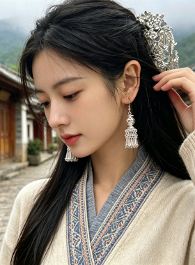 星河流苏|苗疆少女民族风耳环