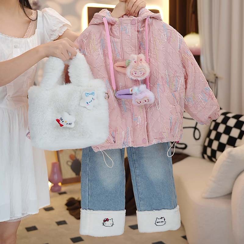 冬季新款儿童时尚百搭牛仔裤女宝宝卡通kt加绒加厚长裤HCD317,淘宝优惠券,粉丝福利购,淘宝优惠卷