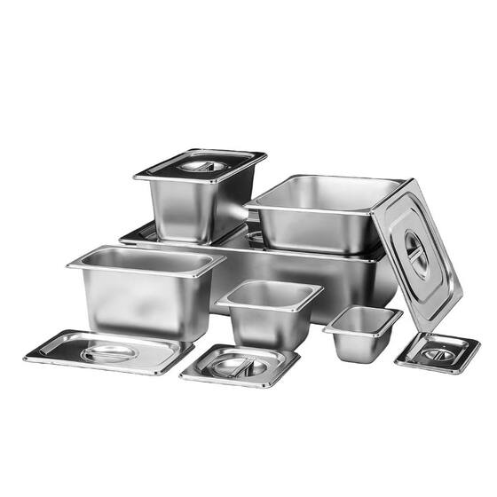 Stainless steel serving basin stall serving dish rectangular seasoning stainless steel basin with lid fast food serving basin