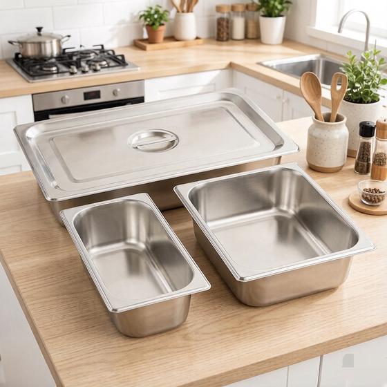 Stainless steel serving basin stall serving dish rectangular seasoning stainless steel basin with lid fast food serving basin