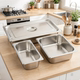 Stainless steel serving basin stall serving dish rectangular seasoning stainless steel basin with lid fast food serving basin