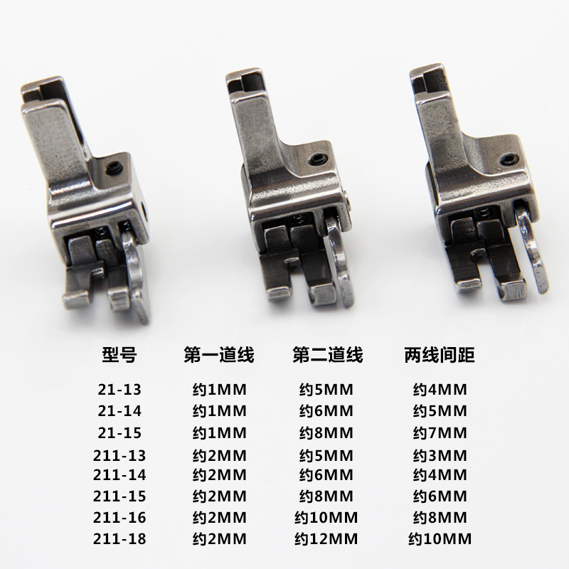 电脑平车压明线贴袋压脚211-14挡边高低压脚压双线止口多功能压脚 - 图1