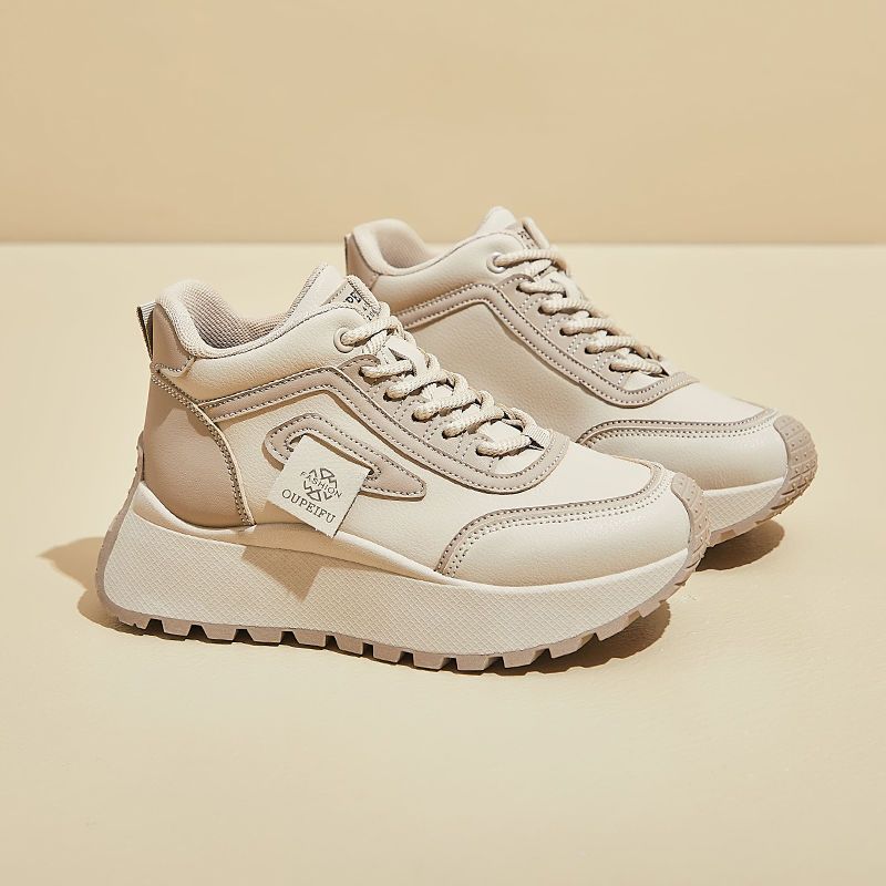 高帮老爹鞋女韩版新款2025秋季学生跑步舒适运动厚底增高休闲鞋女 - 图1