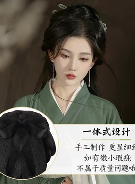 汉服假发一体式战国袍假发古风发饰古装假发包盘发发髻魏晋风造型