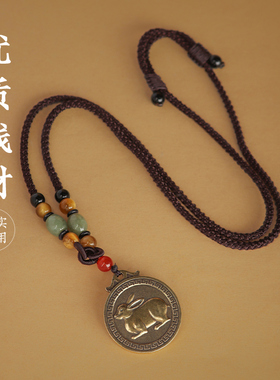 追师玉兔毛衣链本命年项链长款民族风毛衣链女百搭潮秋项链复古