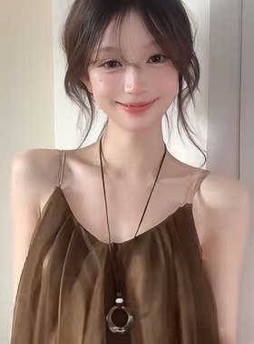 木珠树脂圆形吊坠项链复古民族风