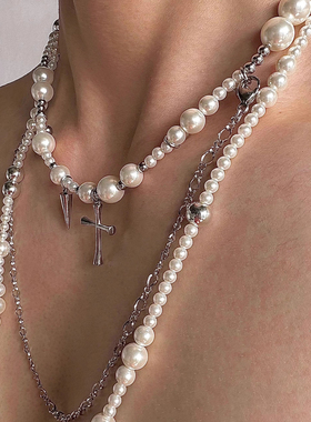 「无序的」珍珠长项链高级感气质百搭多层珍珠叠戴款时尚轻奢项饰