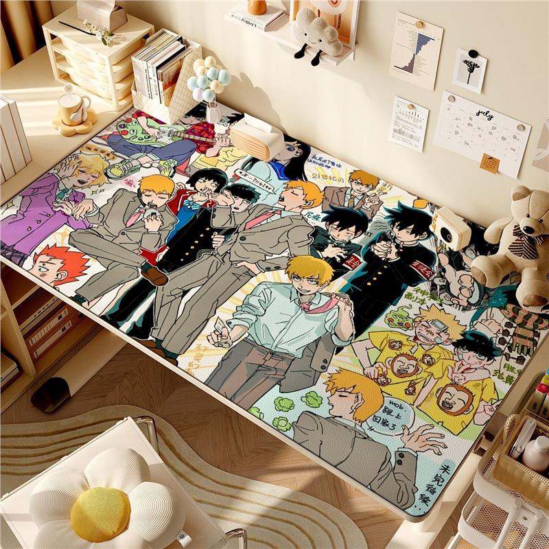 灵能百分百mob师匠卡通鼠标垫桌布免洗防水PVC皮革餐桌垫茶几垫 - 图0