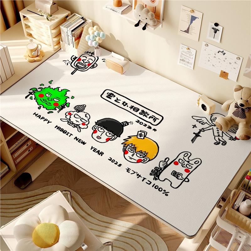 灵能百分百mob师匠卡通鼠标垫桌布免洗防水PVC皮革餐桌垫茶几垫 - 图3