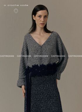 CASTING｜o cloche code 26秋冬 多色羊毛手钩花双拼腰封发带