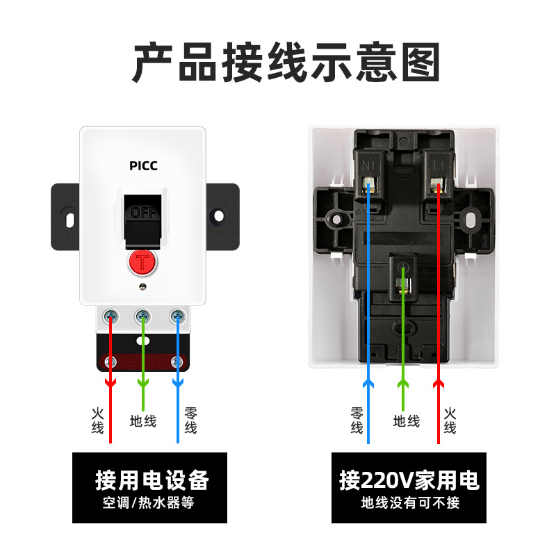 上海人民空调漏电保护器3匹柜机3P空开插座专用开关86型漏保32a-图2