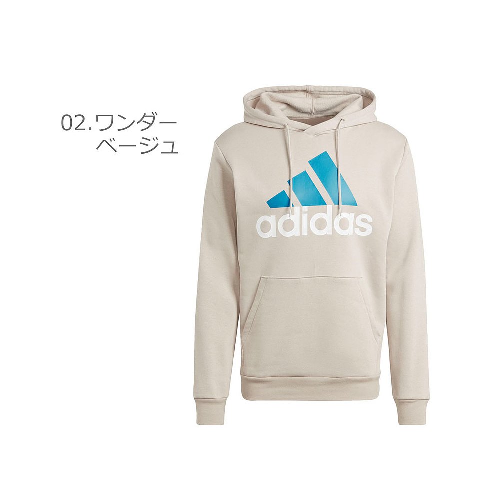 日本直邮ADIDAS ESS BL 连帽衫男士 DTN94 服装上衣品牌长袖套头 - 图1