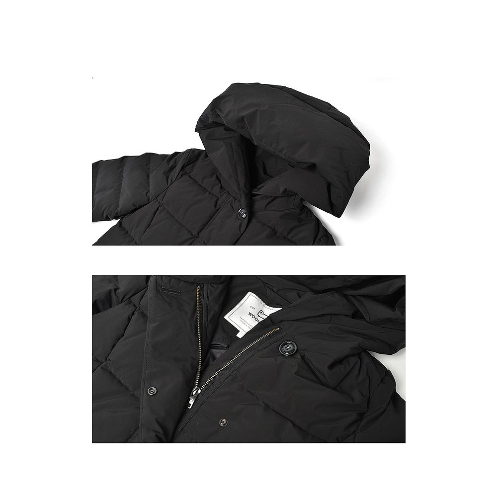 日本直邮Woolrich 羽绒服 WOOLRICH Puffy Prescot Parka 女式黑 - 图1