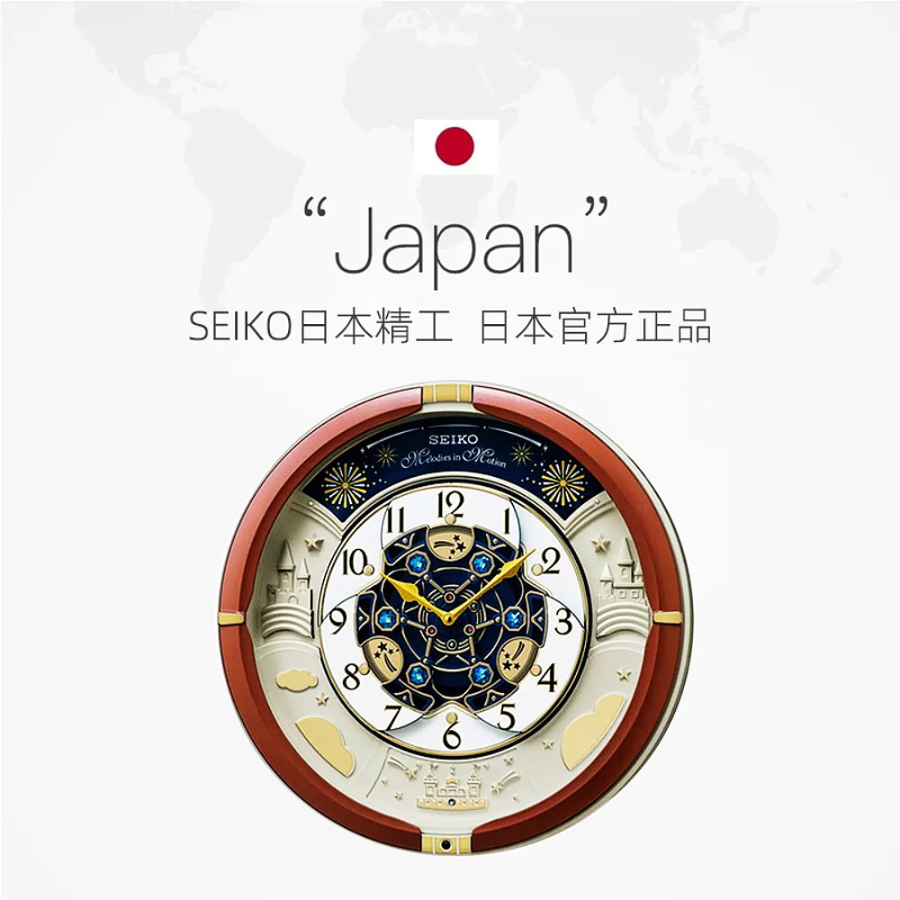 日本直邮 SEIKO 精工时钟欧式整点报时音乐客厅墙壁挂钟 RE601B - 图3