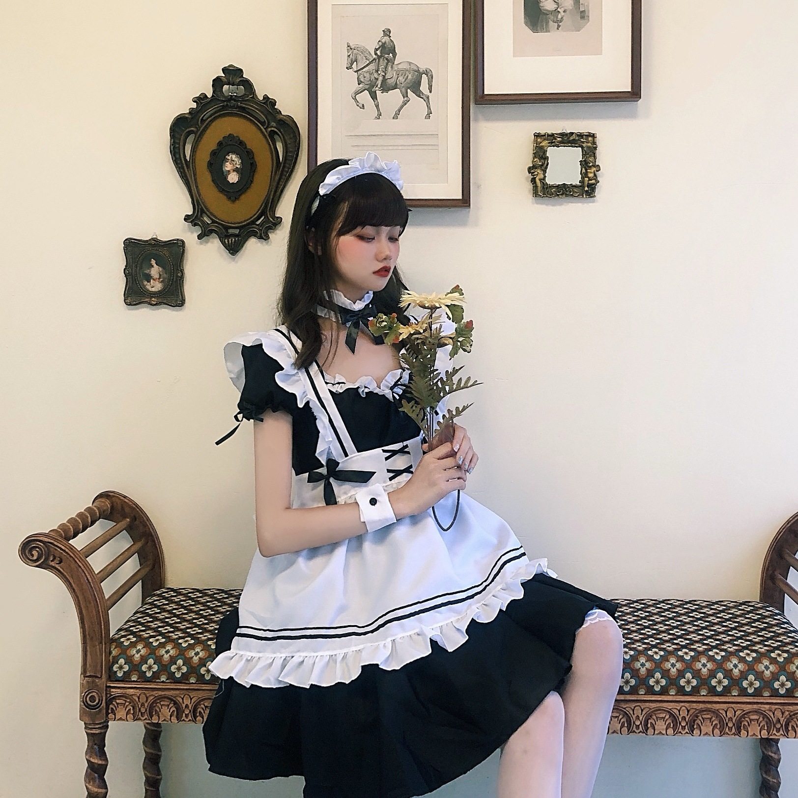 奇迹暖暖环游世界 lolita可爱女佣服萝莉塔套装连衣裙动漫服装 - 图2