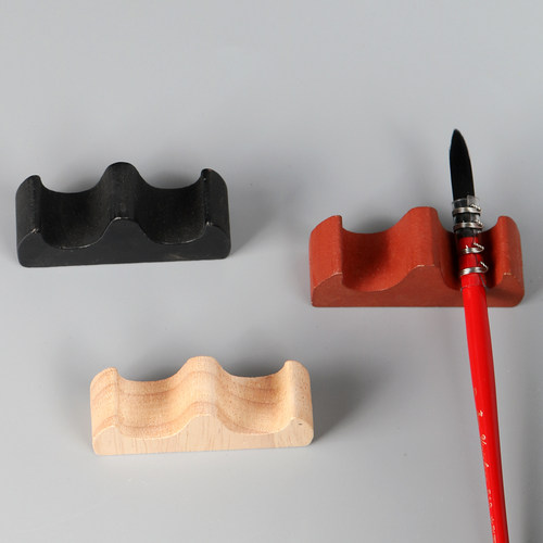 光祖笔山实木笔搁文房四宝毛笔架毛笔挂放笔摆件防摔木质木头竹制毛笔笔搁复古实木笔架木头毛笔架毛笔字古风 - 图0