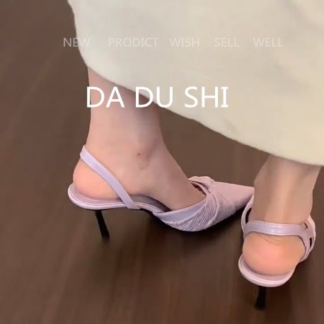 羊皮版！甜美蝴蝶结尖头包鞋女细跟真皮包头凉鞋韩系不累脚高跟鞋,淘宝优惠券,粉丝福利购,淘宝优惠卷