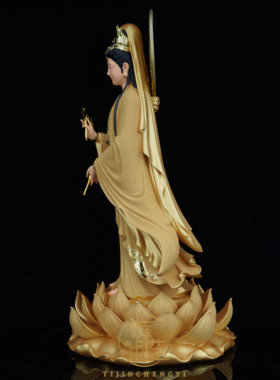 妙善观音像观音菩萨南海观世音菩萨神像寺庙家用佛堂供奉树脂摆件