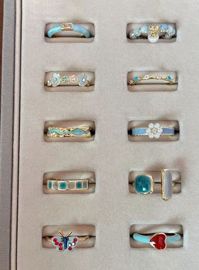 梦幻百搭甜美赫本风戒指女精致