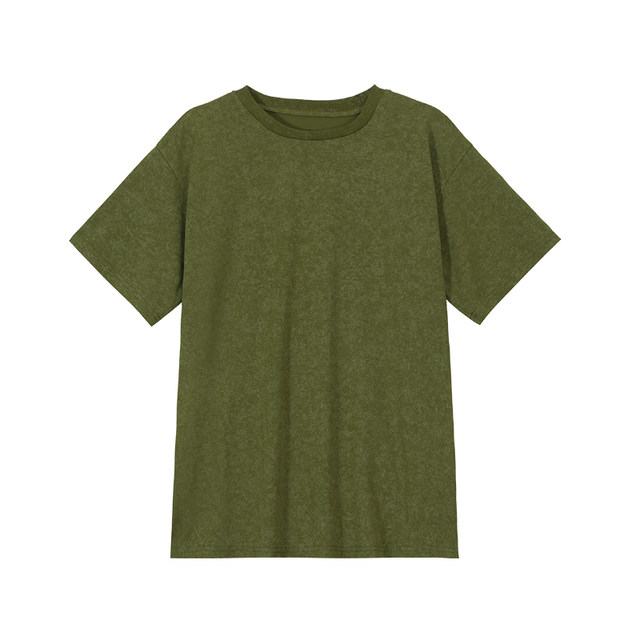 Korean green thin round neck short-sleeved T-shirt