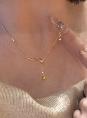 金色小灵蛇项链女轻奢小众