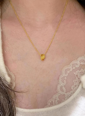 麻花毛线球项链送女友礼物