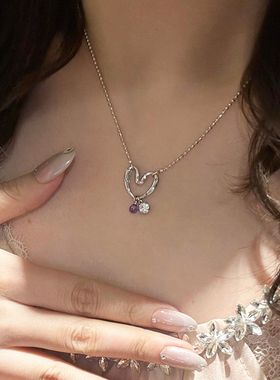 镂空爱心泡泡钻项链送女友礼物