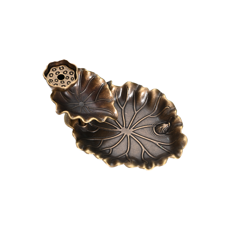 迷你款莲鲤倒流香炉子合金红铜色青铜色莲花鲤鱼禅意香道香座底座,淘宝优惠券,粉丝福利购,淘宝优惠卷