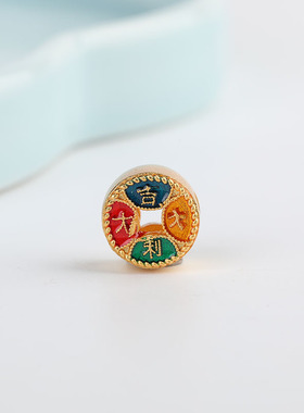 老金烧蓝转运珠子隔珠背云手链