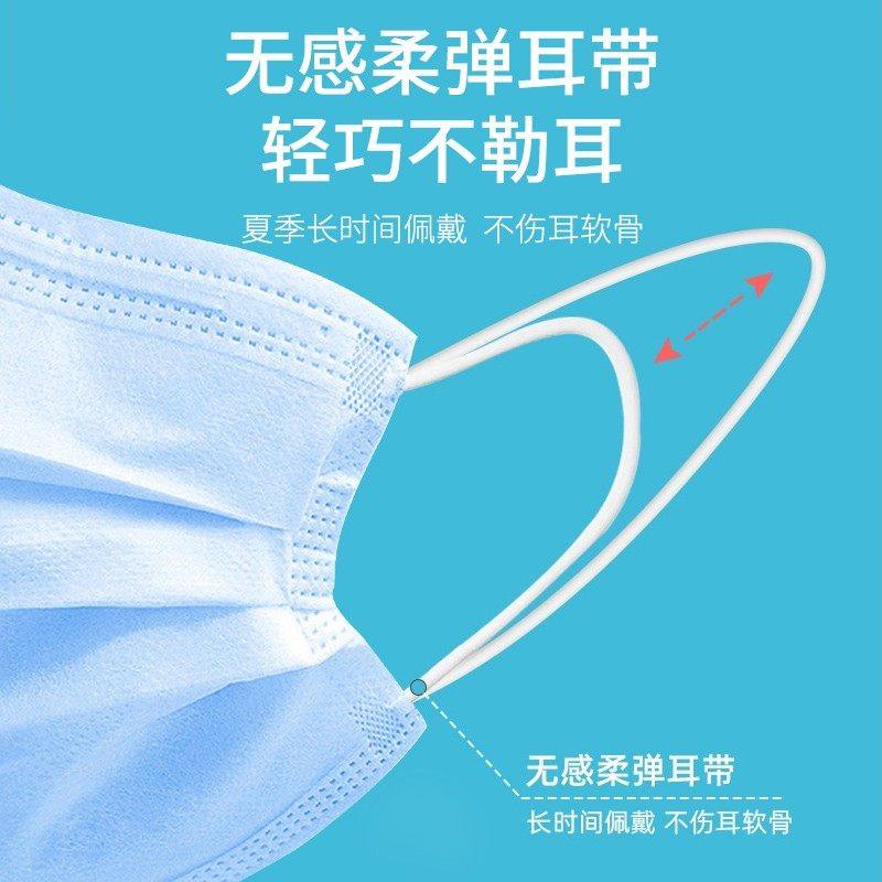 一次性三层防护无纺布口罩成人薄款防晒城市雾霾耳挂式一次性口罩