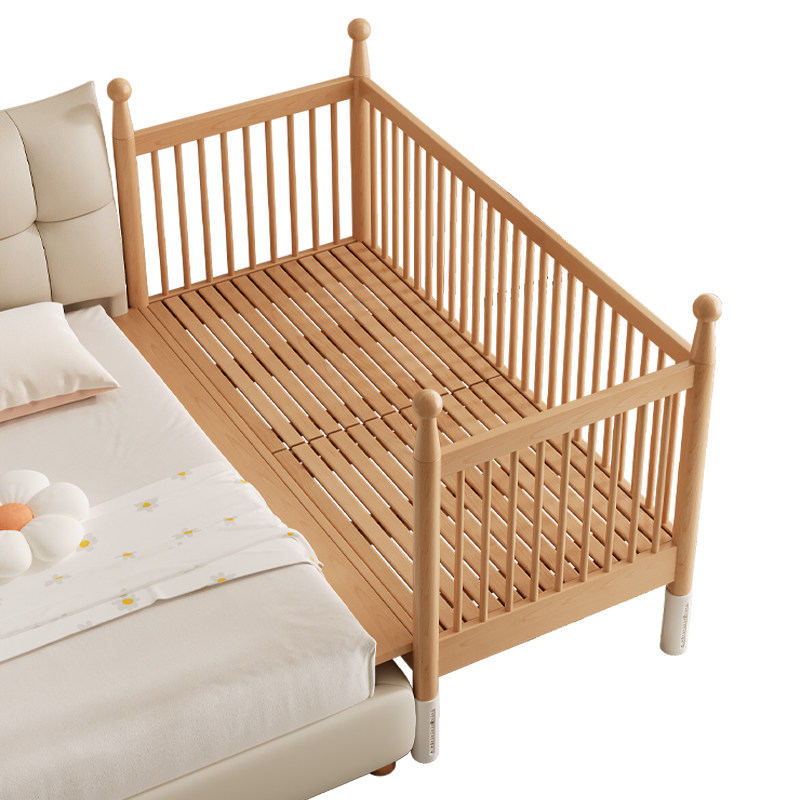 实木榉木儿童拼接床加宽床带护栏婴儿宝宝床大人可睡可定制床边床,淘宝优惠券,粉丝福利购,淘宝优惠卷